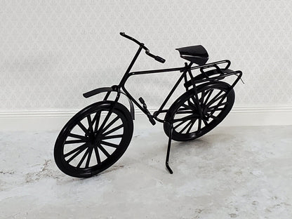 Dollhouse Black Bicycle Metal Adult Bike 1:12 Scale Modern Miniature - Miniature Crush