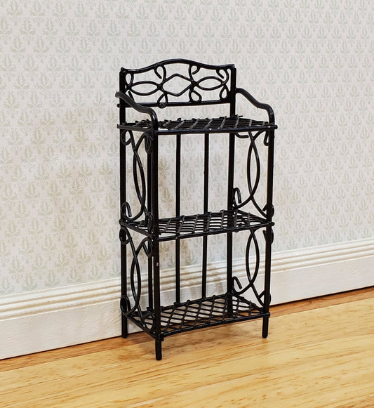 Dollhouse Black Metal Shelf Small 3 Shelves 1:12 Scale Miniature Kitchen Bakery - Miniature Crush