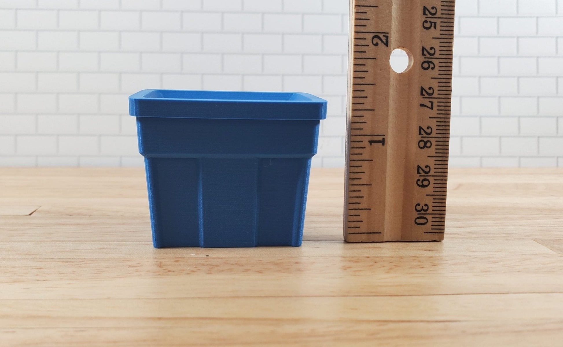 Dollhouse Blue Storage Bin Top Opens 1:12 Scale Model Diorama Action Figures - Miniature Crush