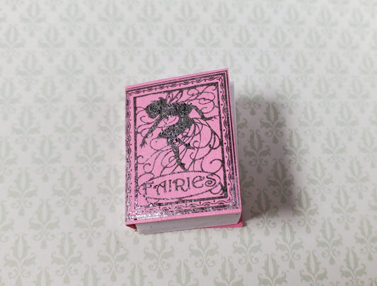 Dollhouse Book Fairies Pink w/ Silver Gilt 1:12 Scale Miniature (blank inside) - Miniature Crush