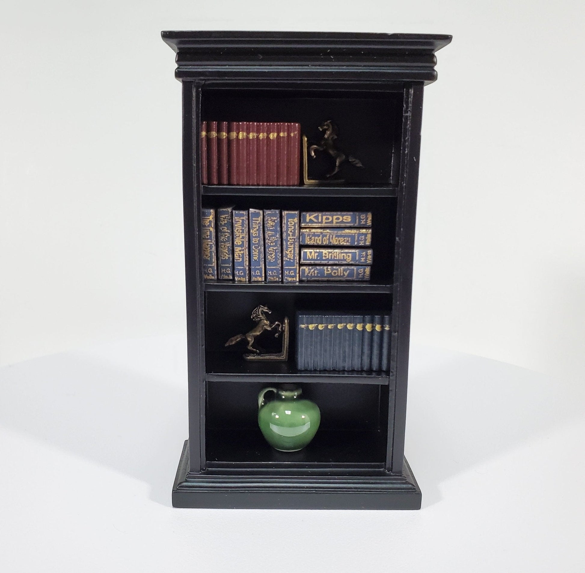Dollhouse Book Set x10 HG Wells Time Machine Invisible Man 1:12 Scale (blank inside) - Miniature Crush