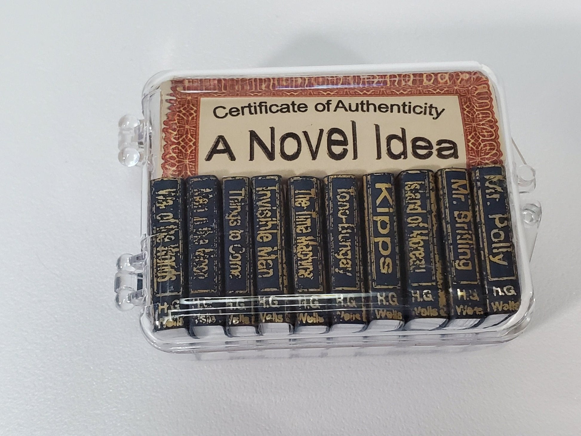 Dollhouse Book Set x10 HG Wells Time Machine Invisible Man 1:12 Scale (blank inside) - Miniature Crush