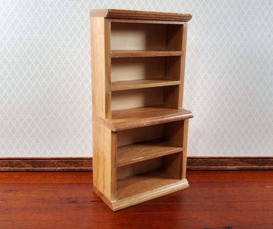 Dollhouse Bookcase or Shop Shelves Light Oak Finish 1:12 Scale Bookshelf - Miniature Crush