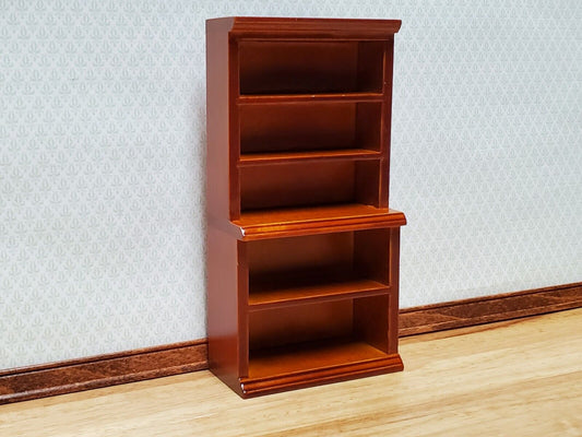 Dollhouse Bookcase or Shop Shelves Walnut Finish 1:12 Scale Miniature Bookshelf Furniture - Miniature Crush