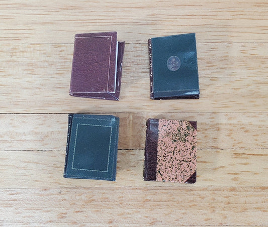 Dollhouse Books with Blank Pages Vintage Style Set of 4 1:12 Scale Miniature Library - Miniature Crush