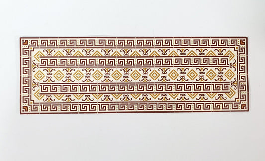 Dollhouse Border Tile Flooring Sheet 1:12 Scale by World Model WM34180 Gold Maroon - Miniature Crush