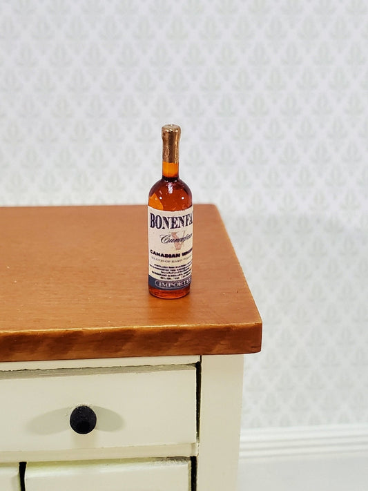 Dollhouse Bottle of Canadian Whiskey 1:12 Scale Miniature 1" Tall Booze Drinks - Miniature Crush