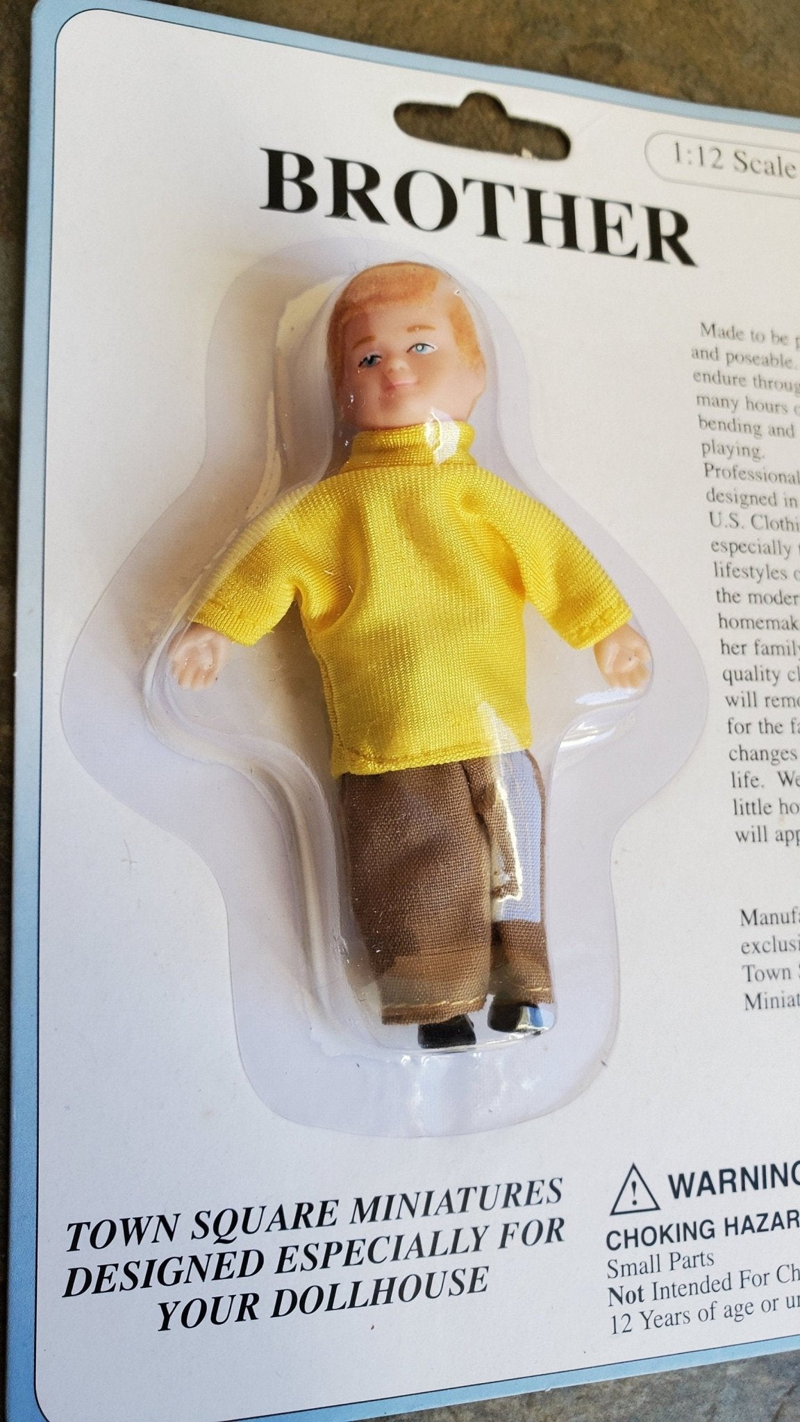 Dollhouse Boy Doll Modern Young Brother 1:12 Scale Miniature Removable Clothes 3 1/2" - Miniature Crush