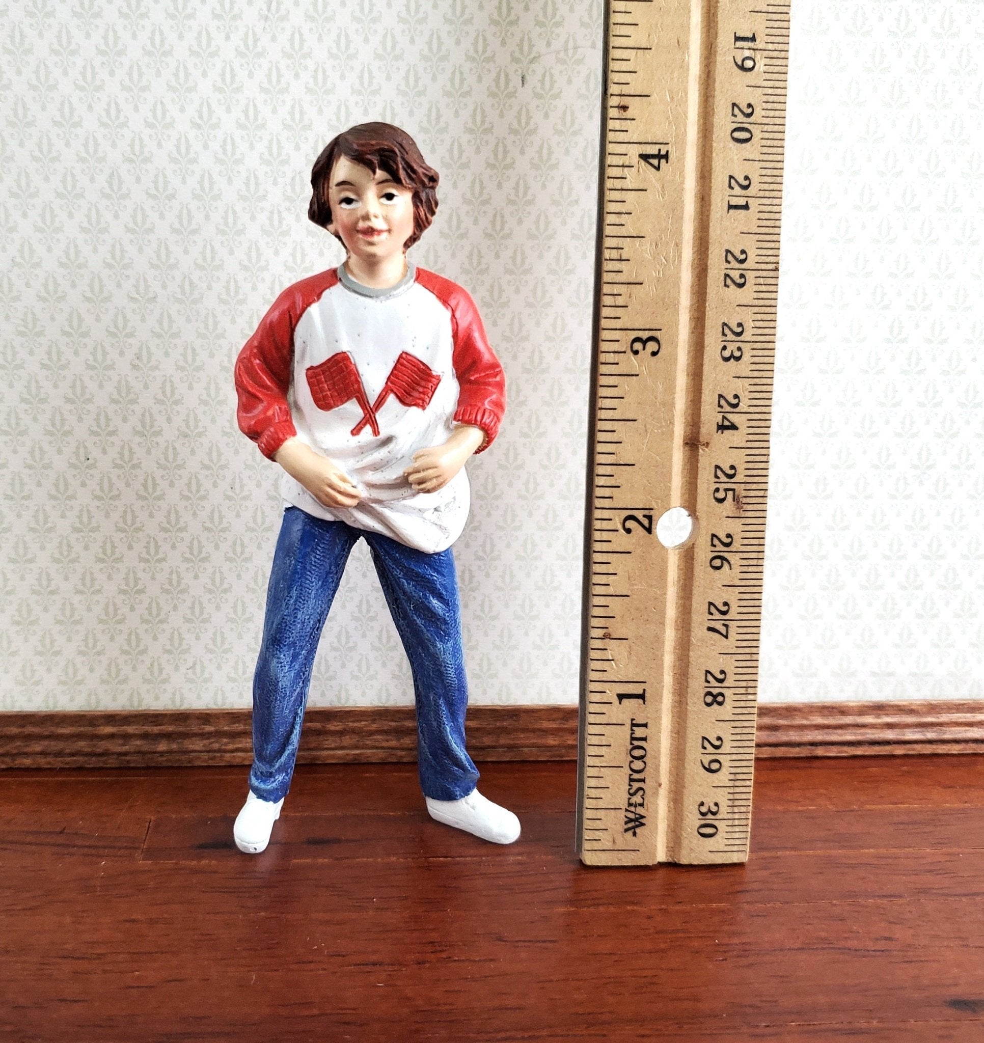 Dollhouse Boy Son Young Teenager Brother Resin Modern Standing 1:12 Scale Miniature - Miniature Crush