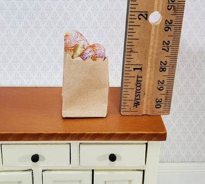 Dollhouse Bread in Brown Paper Bag 2 Loaves 1:12 Scale Food Kitchen Bakery - Miniature Crush