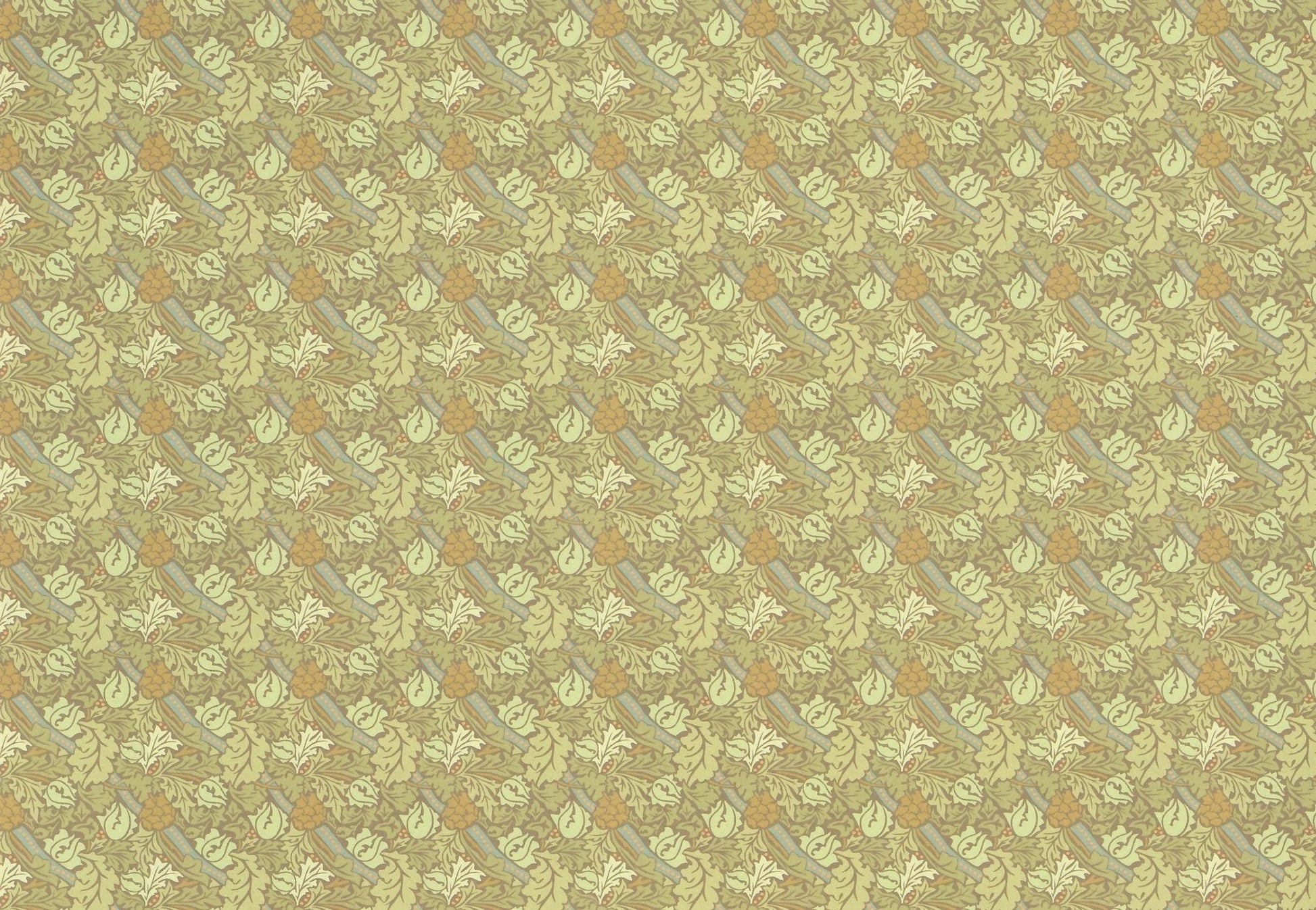 Dollhouse Brodnax Victorian Arts & Crafts Wallpaper Green Leaves "Sissinghurst" 1:12 Scale - Miniature Crush