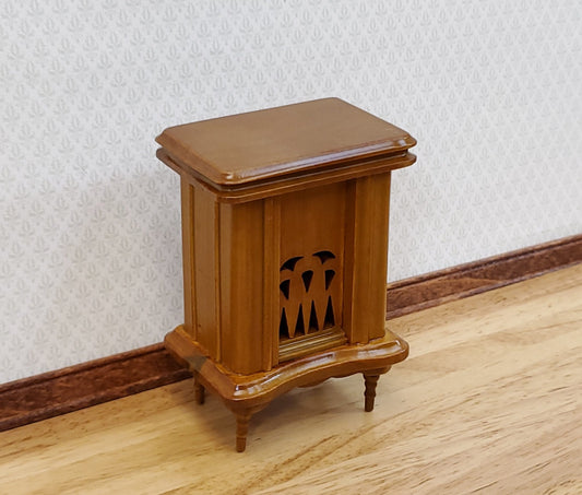 Dollhouse Cabinet Radio Vintage Style Wood Walnut Finish 1:12 Scale Miniature - Miniature Crush