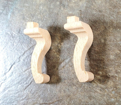Dollhouse Cabriole Legs for Chairs or Low Tables Set of 2 Pieces 1 3/16" Houseworks 12034 - Miniature Crush