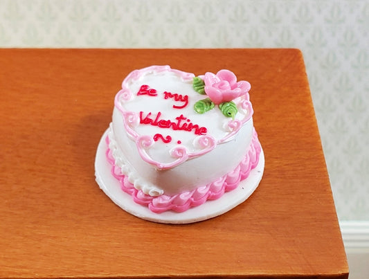 Dollhouse Cake Valentines Day Heart Shaped 1:12 Scale Miniature Dessert Food - Miniature Crush