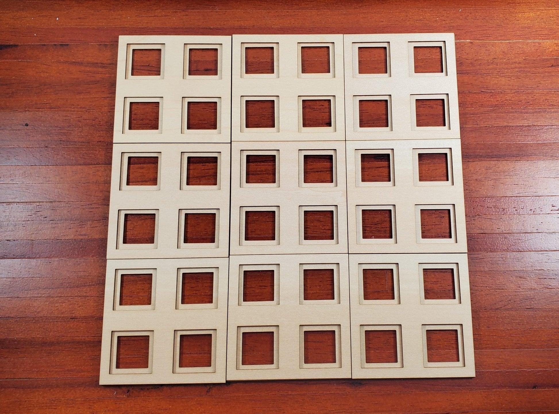 Dollhouse Ceiling Panels Coffered Layered Wood Kit 2 Part 1:12 Scale Miniatures - Miniature Crush