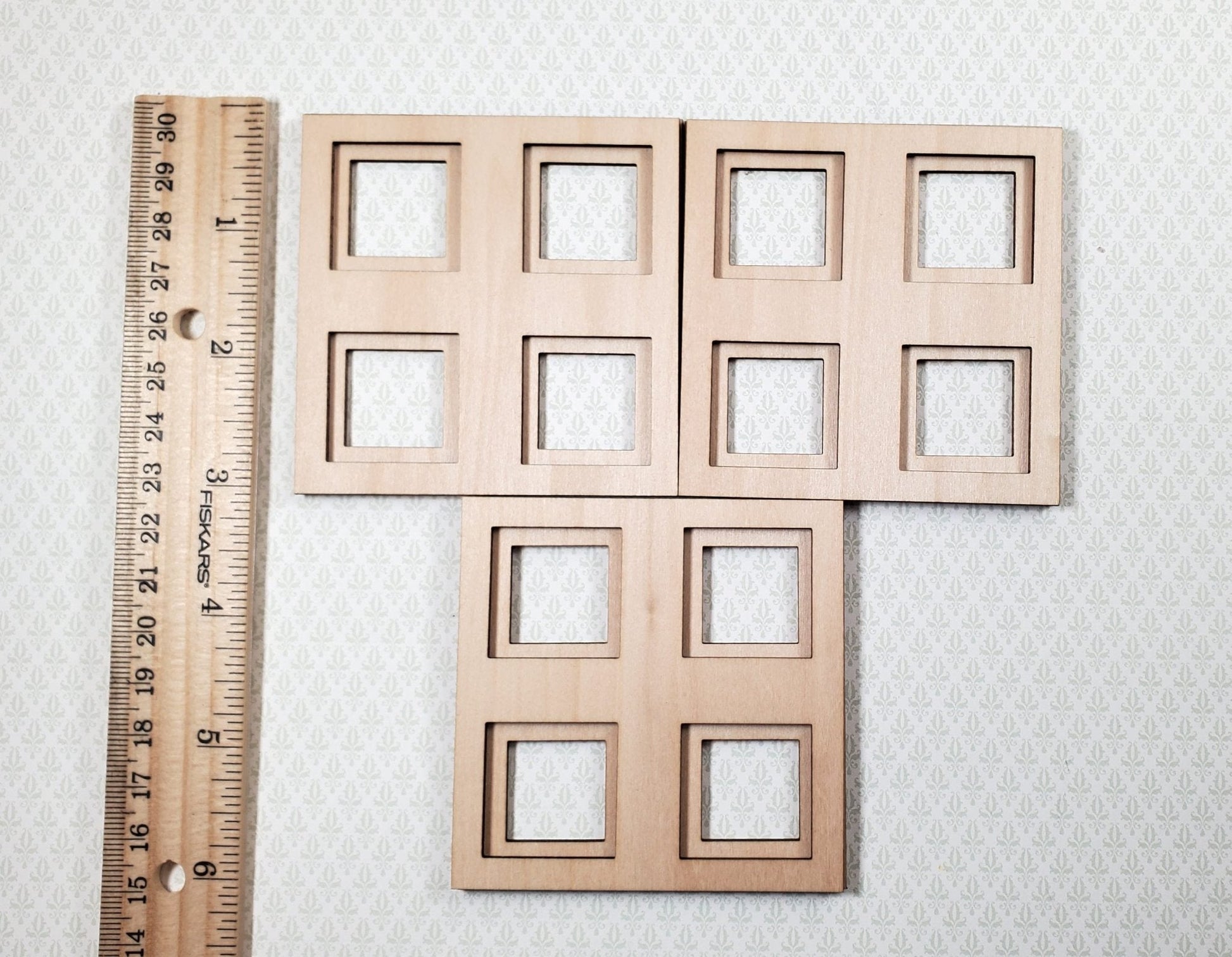 Dollhouse Ceiling Panels Extra Pieces for Coffered Layered Kit 2 Part 1:12 Scale - Miniature Crush