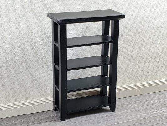 Dollhouse Cellar Rack Pantry Shelves Black 1:12 Scale Miniature Wood Furniture - Miniature Crush
