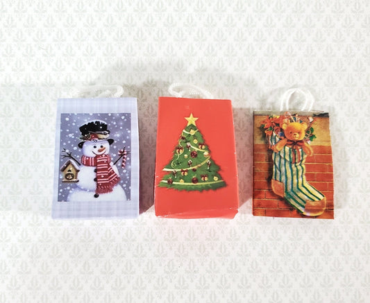 Dollhouse Christmas Holiday Shopping Bags x3 1:12 Scale Miniature Accessories - Miniature Crush
