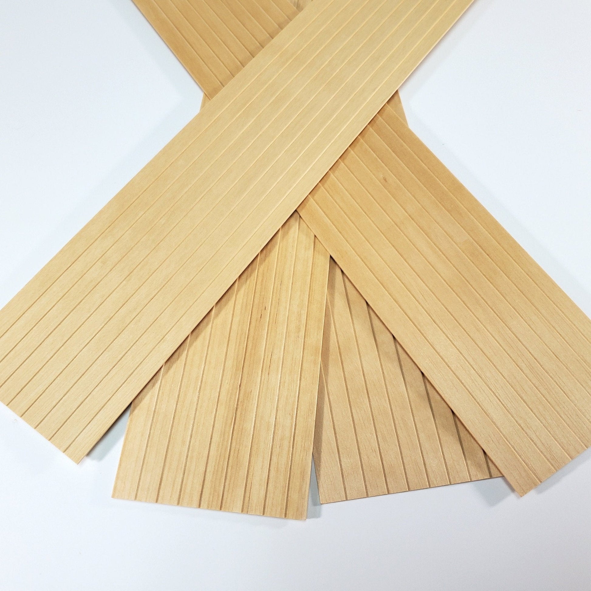 Dollhouse Clapboard Siding Panels 3/8" Wood Paneling x4 Sheets - Miniature Crush