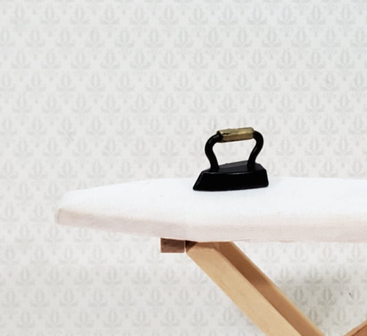 Dollhouse Clothes Iron 1950s Style Black Metal Small 1:12 Scale Laundry Room - Miniature Crush