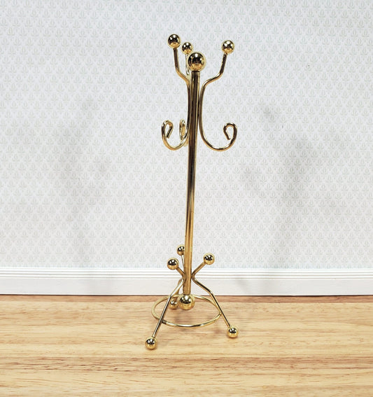Dollhouse Coat Rack Stand Gold Metal 1:12 Scale Miniature Accessories Decor - Miniature Crush
