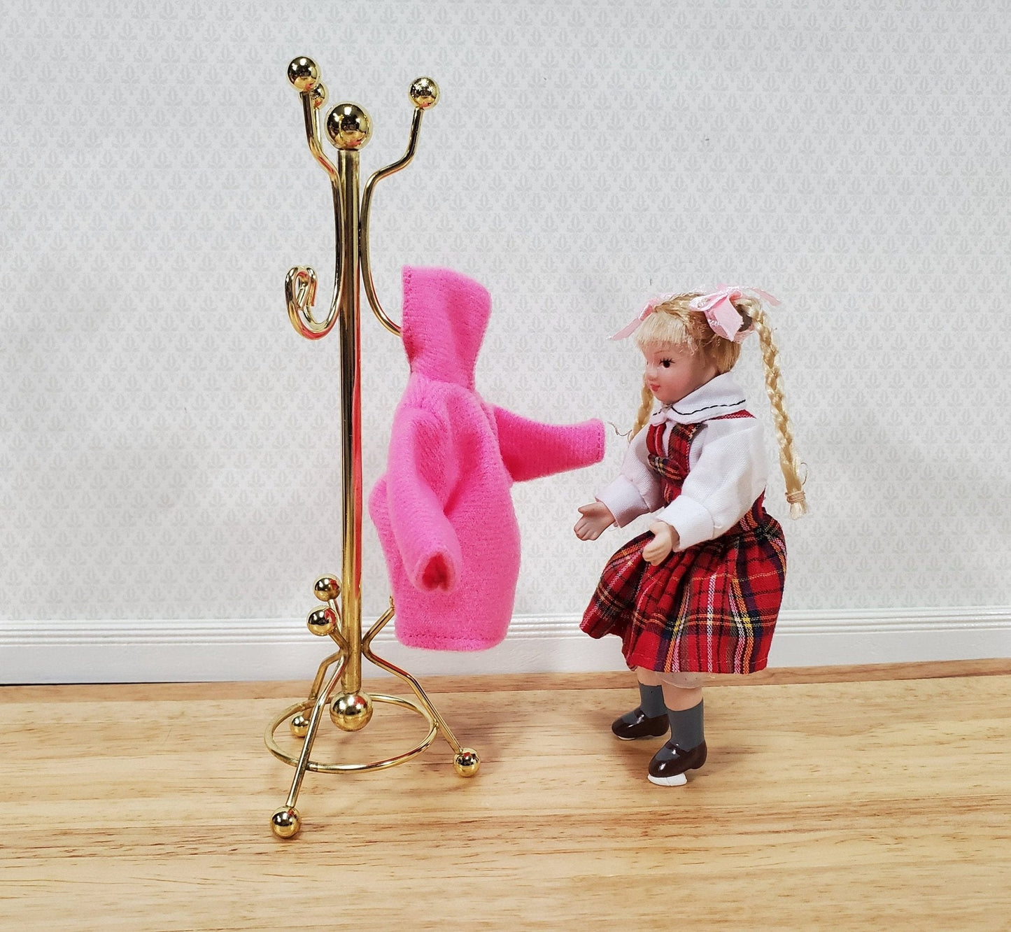 Dollhouse Coat Rack Stand Gold Metal 1:12 Scale Miniature Accessories Decor - Miniature Crush