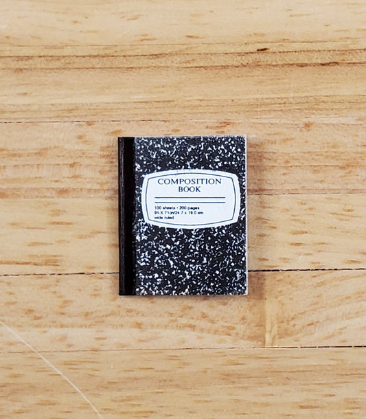 Dollhouse Composition Notebook Lined Pages 1:12 Scale Miniatures Handmade - Miniature Crush