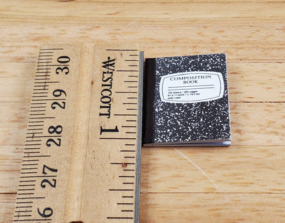 Dollhouse Composition Notebook Lined Pages 1:12 Scale Miniatures Handmade - Miniature Crush