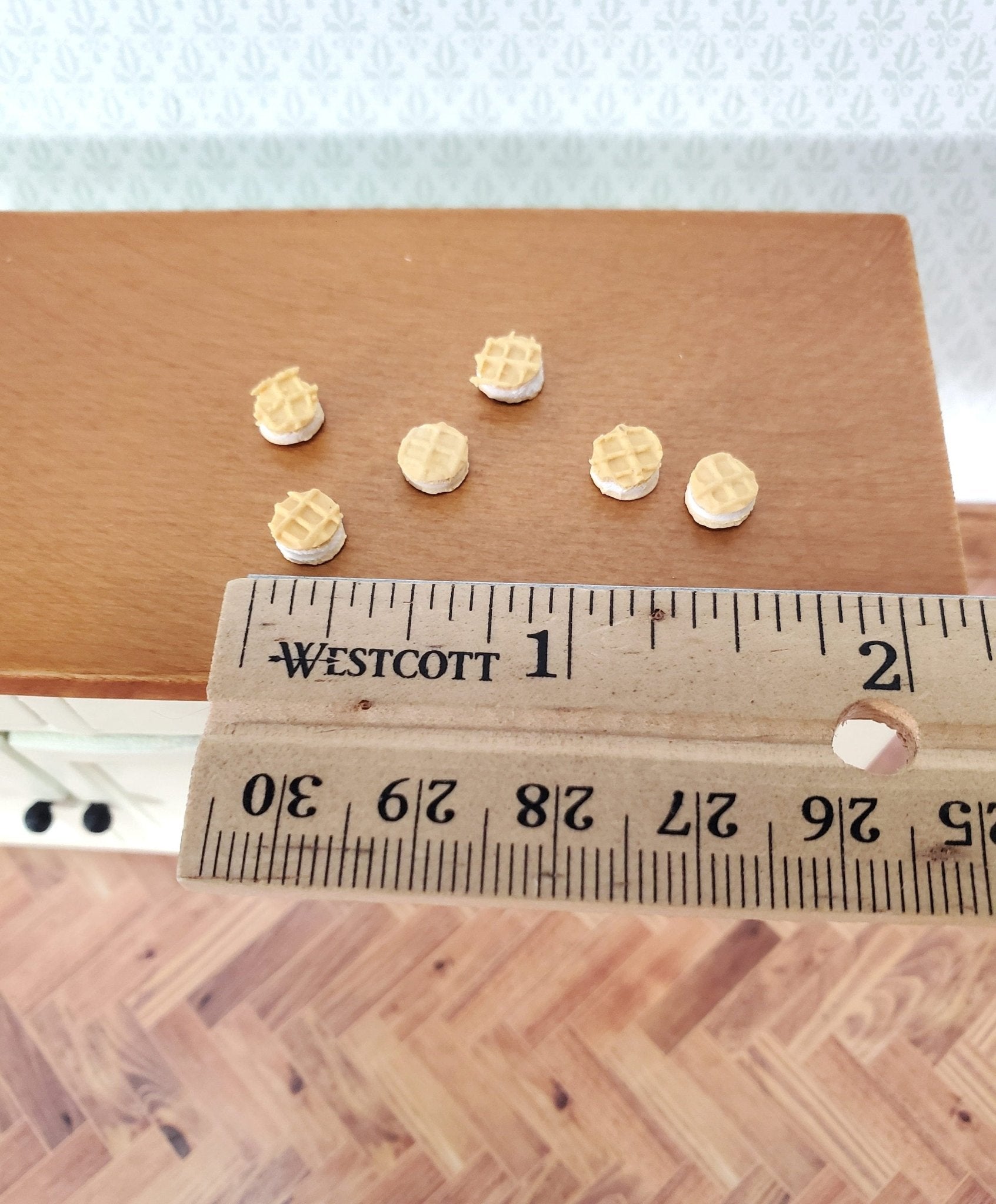 Dollhouse Cookies Waffle Sandwich Style Dessert 1:12 Scale Miniature Food 6 Pieces - Miniature Crush