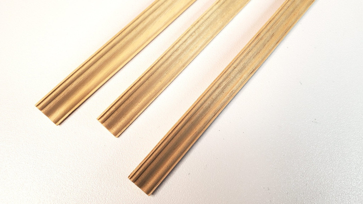 Dollhouse Crown Molding Ceiling Trim 3 Pieces 3/8" x 18" long 1:12 Scale HW7147 Miniature - Miniature Crush