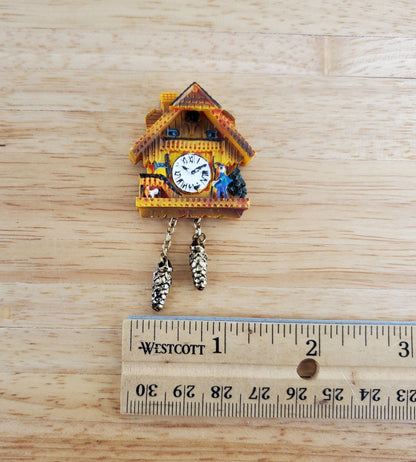 Dollhouse Cuckoo Clock Resin Honey Color by Reutter 1:12 Miniature Scale German Style - Miniature Crush