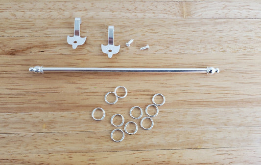 Dollhouse Curtain Rod Silver Metal Adjustable 1:12 Scale Miniatures 4.75" - 8" - Miniature Crush