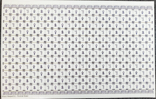 Dollhouse Delft Wall Tiles Blue & White Embossed 1:12 Scale Miniature Kitchens - Miniature Crush