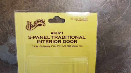 Dollhouse Door 5 Panel Traditional Interior 1:12 Scale Miniature Houseworks 6021 - Miniature Crush