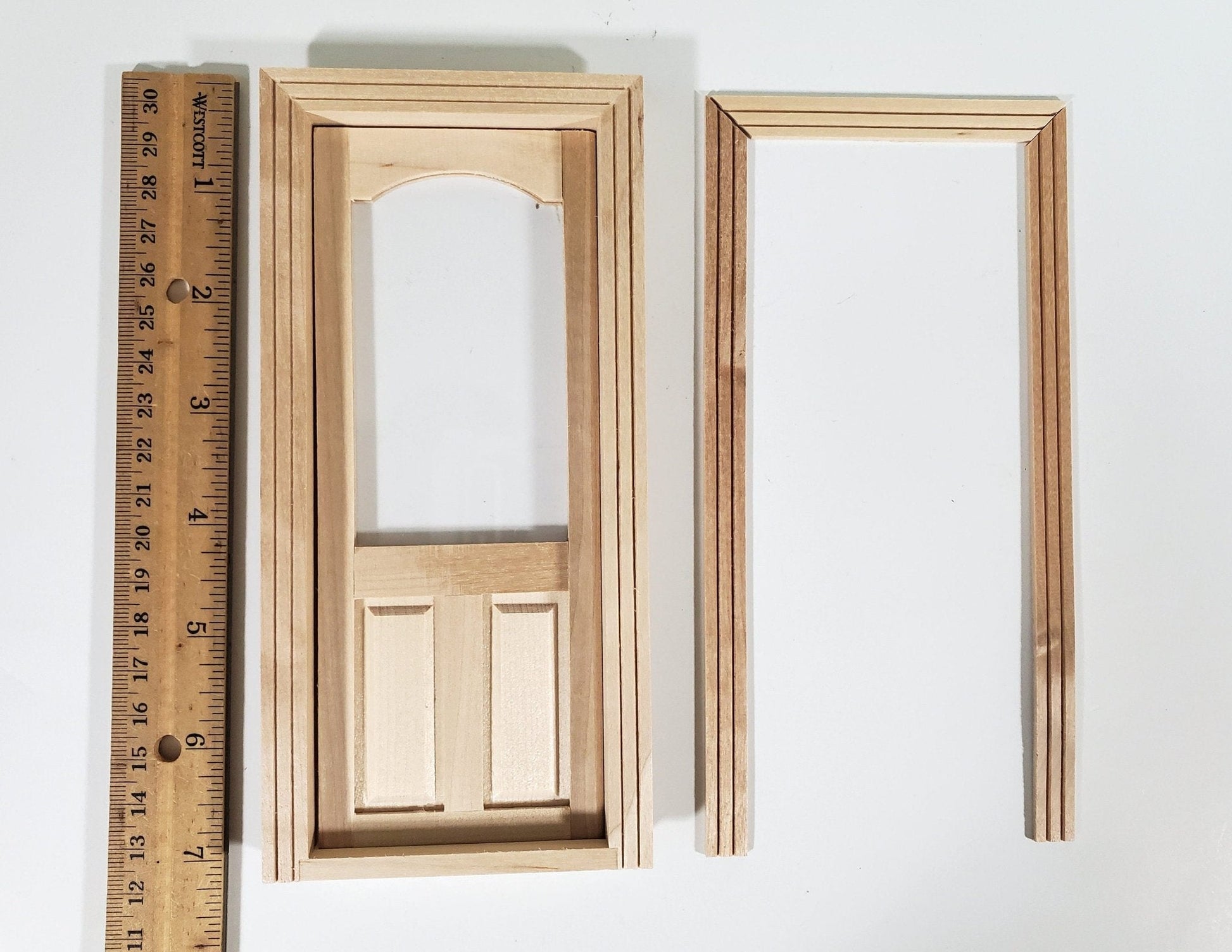 Dollhouse Door Interior or Exterior with Arched Window 1:12 Scale Miniature - Miniature Crush