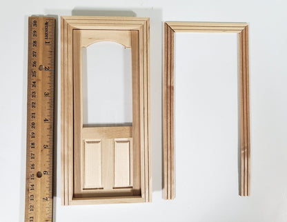 Dollhouse Door Interior or Exterior with Arched Window 1:12 Scale Miniature - Miniature Crush