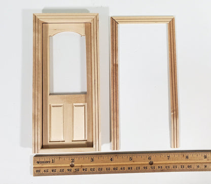 Dollhouse Door Interior or Exterior with Arched Window 1:12 Scale Miniature - Miniature Crush