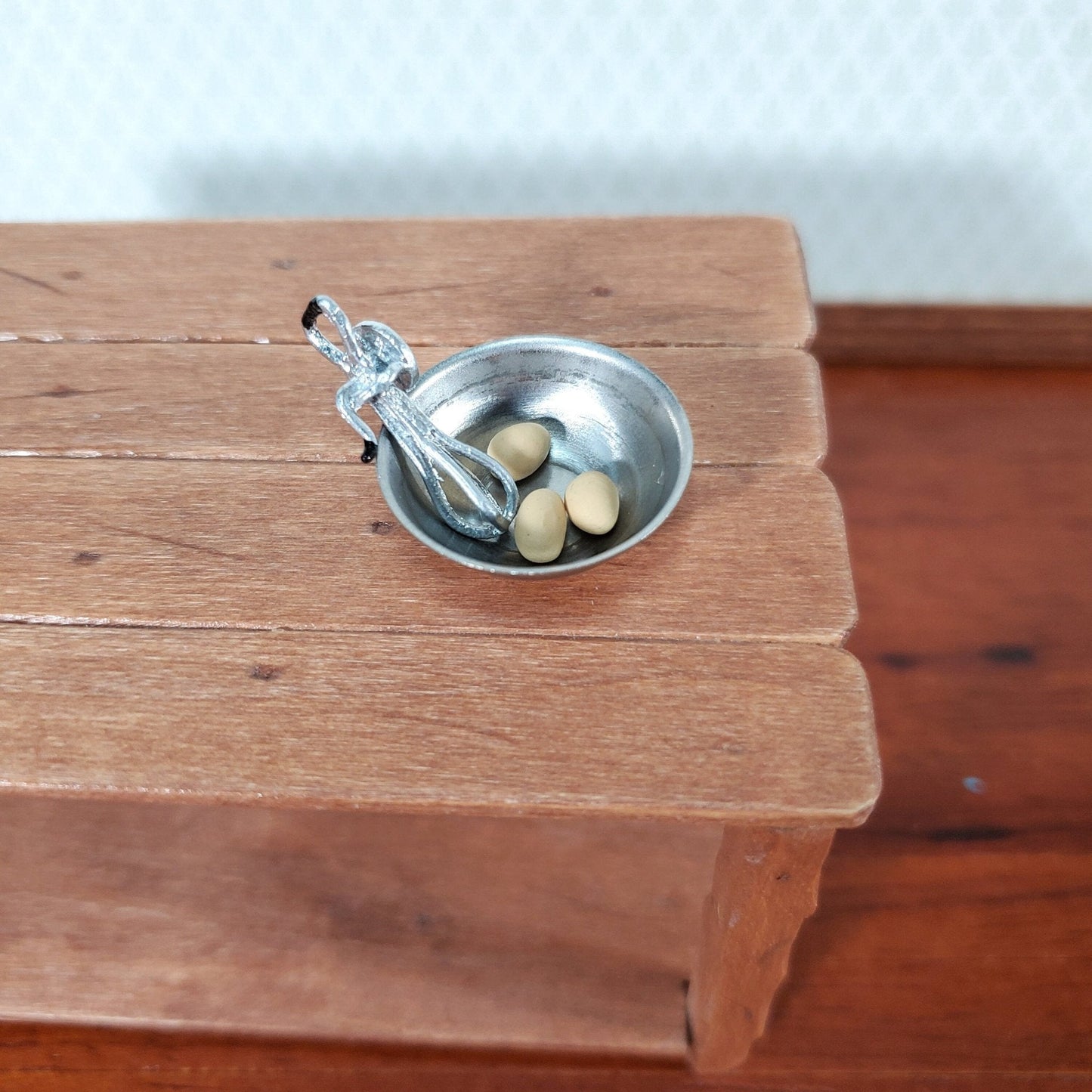 Dollhouse Egg Beater Whisk Vintage Style 1:12 Scale Kitchen Miniatures - Miniature Crush