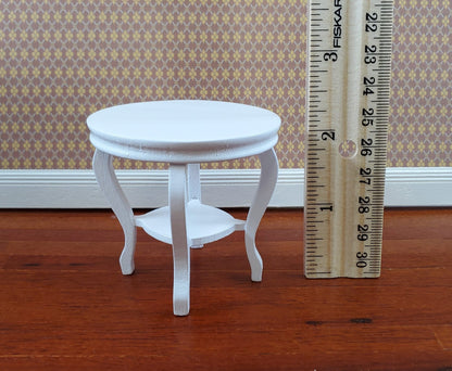 Dollhouse End or Side Table Small Round WHITE 1:12 Scale Miniature Furniture - Miniature Crush