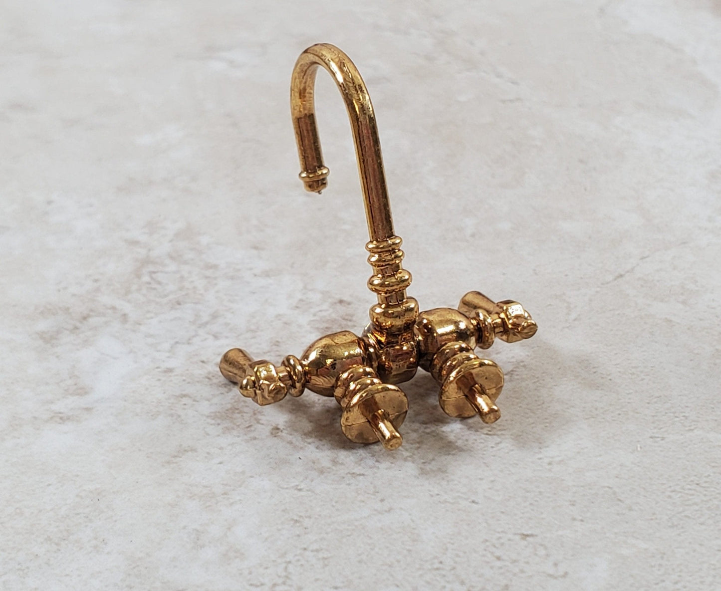 Dollhouse Faucet for Miniature Bathtubs 1:12 Scale Antique Gold Bathrooms - Miniature Crush