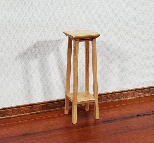 Dollhouse Fern or Plant Stand Tall Wood Light Oak Finish 1:12 Scale Miniature Furniture - Miniature Crush