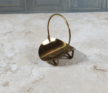 Dollhouse Fireplace Log Rack Holder with Handle Gold Metal 1:12 Scale Miniature - Miniature Crush