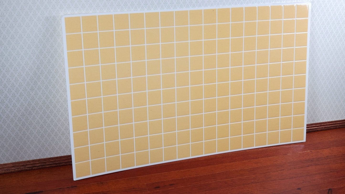 Dollhouse Floor Tile Card Muted Yellow 1:12 Scale Miniature Flooring World Model - Miniature Crush