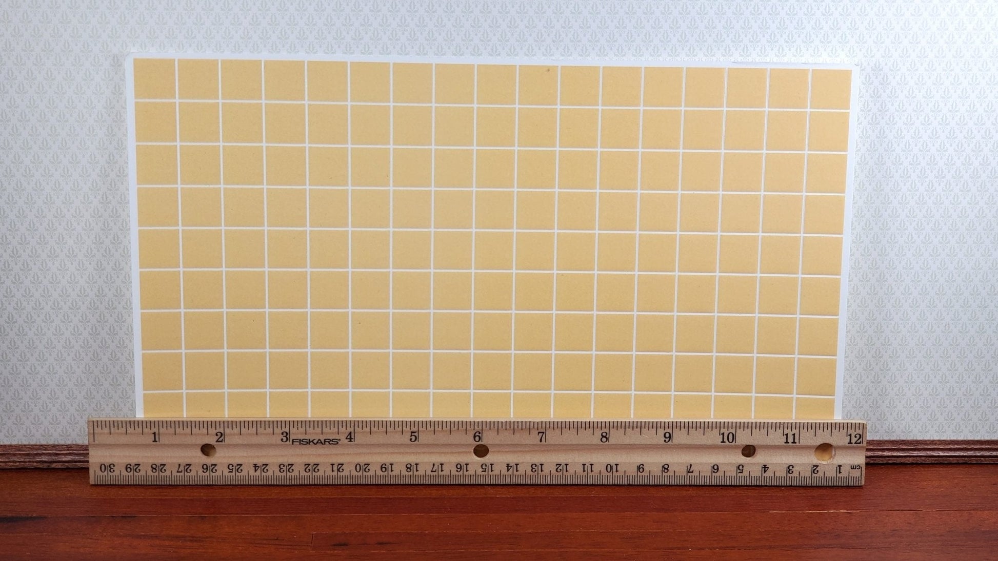 Dollhouse Floor Tile Card Muted Yellow 1:12 Scale Miniature Flooring World Model - Miniature Crush
