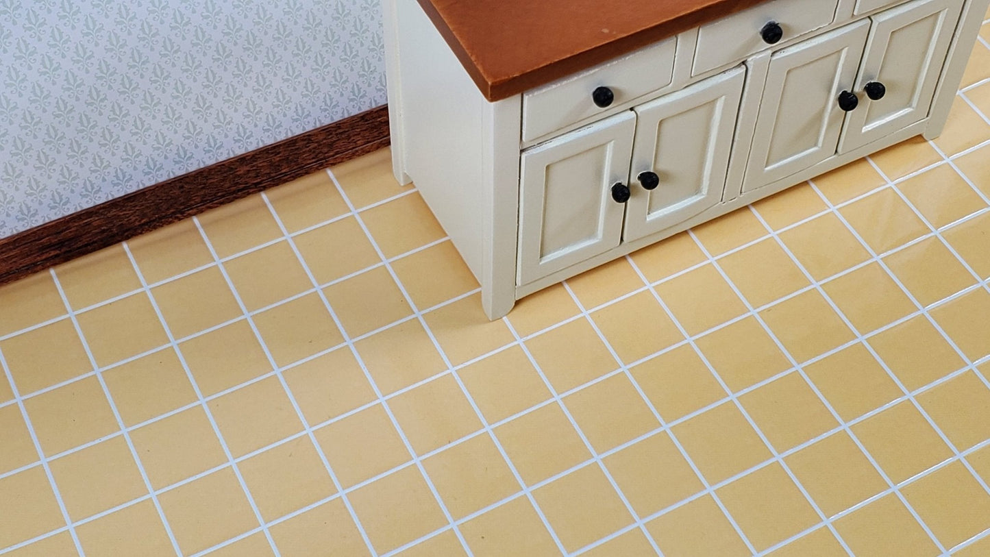 Dollhouse Floor Tile Card Muted Yellow 1:12 Scale Miniature Flooring World Model - Miniature Crush