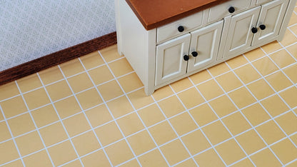 Dollhouse Floor Tile Card Muted Yellow 1:12 Scale Miniature Flooring World Model - Miniature Crush