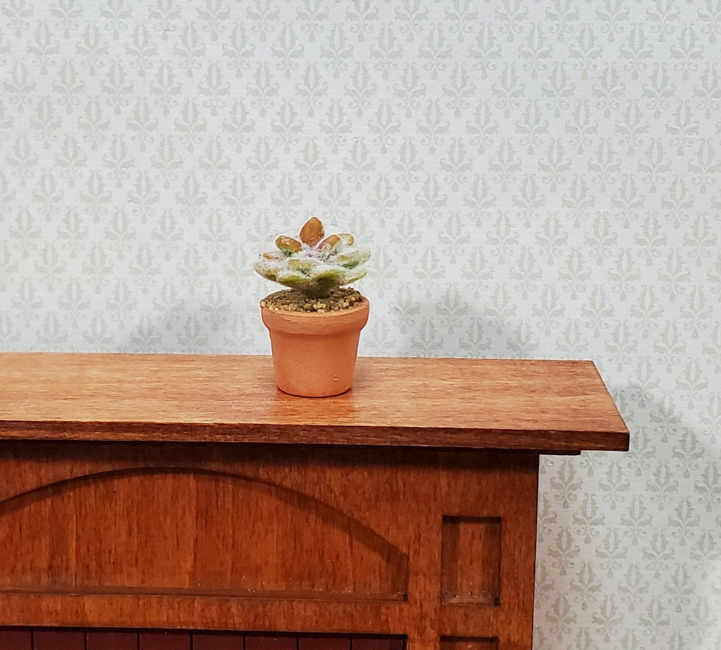 Dollhouse Fuzzy Cactus Small in Terra Cotta Planter 1:12 Scale Miniature Houseplant - Miniature Crush