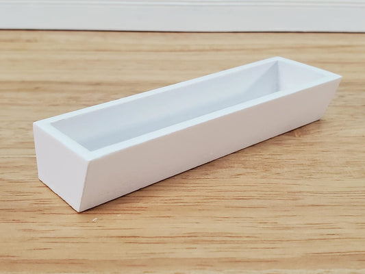 Dollhouse Garden Window or Flower Box White Wood 1:12 Scale Miniature 3 7/16" long - Miniature Crush