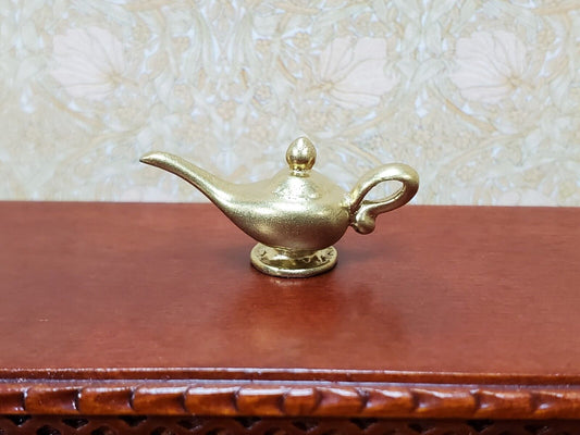 Dollhouse Genie Oil Lamp Aladdin's Lamp Gold 1:12 Scale Miniature - Miniature Crush
