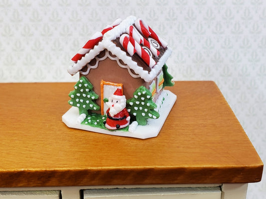 Dollhouse Gingerbread Christmas House with Santa 1:12 Scale Miniature Food - Miniature Crush